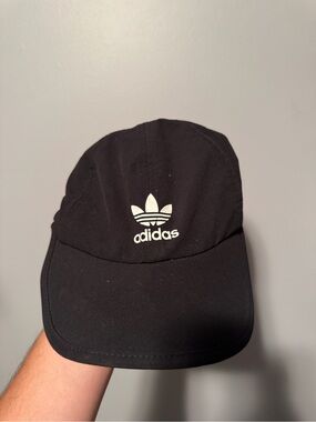 adidas Black Hat with White Trefoil Logo